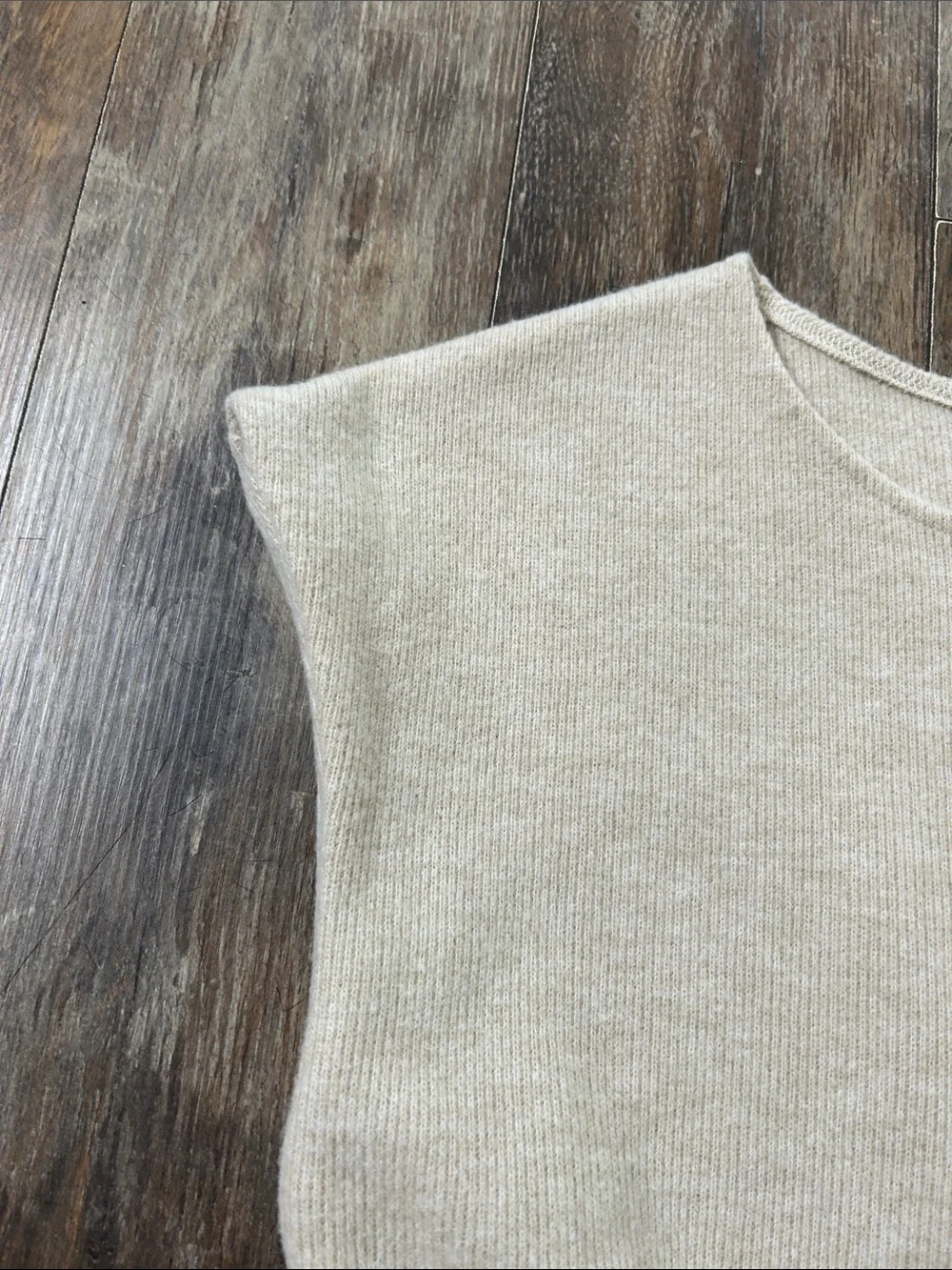Zara Neutral Cap-Sleeve Knit Mini Dress in Beige - Picture 2 of 10